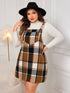 Honey Plus Size Plaid Wide Strap Overall Dress